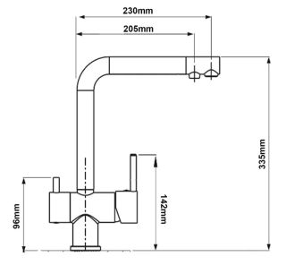 Смеситель для кухни Boch Mann Laura GR BM10425 с краном под фильтр серый